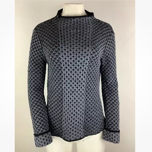 Habitat Sweaters - Habitat Sz XS Waffle Knit Pullover Sweater Blue 100% Cotton Mock Neck